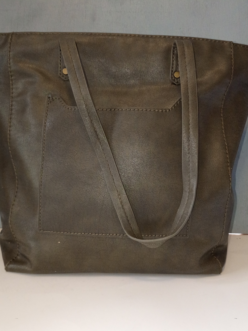 Universal Thread Olive-Brown Tote with Front Pocket
